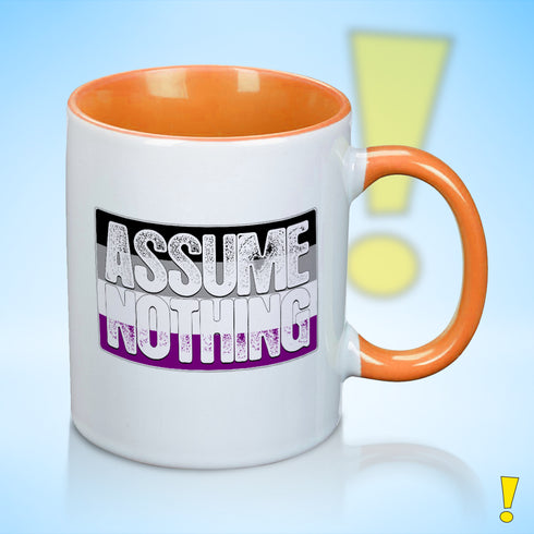 Assume Nothing Asexual Pride Flag Color Accent Mug